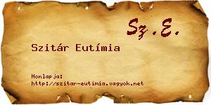 Szitár Eutímia névjegykártya