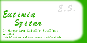 eutimia szitar business card